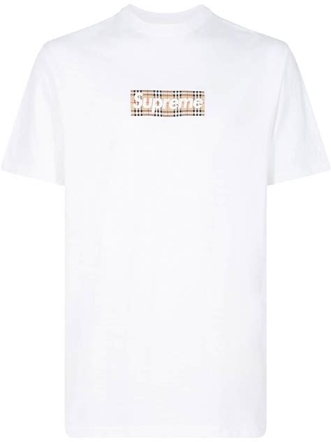 supreme burberry box logo shirt|supreme Burberry tee logo.